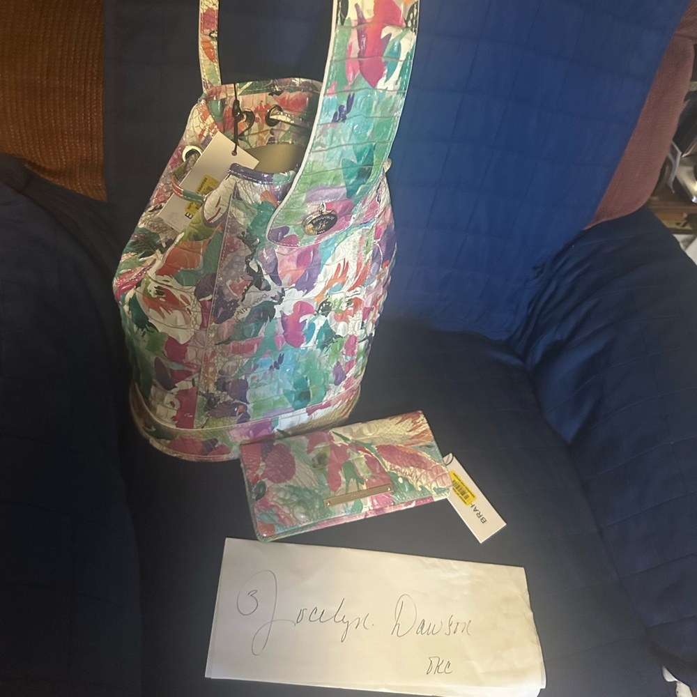 Brahmin daylily NWTS Multicolor Tote Bag